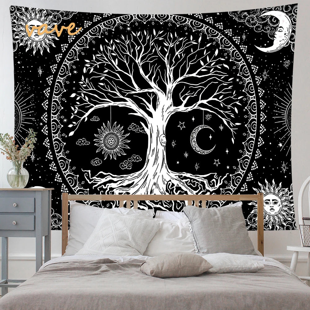 🌳 Tree of Life Psychedelic Tapestry – Trippy Mandala Wall Hanging for Boho & Witchy Room Decor