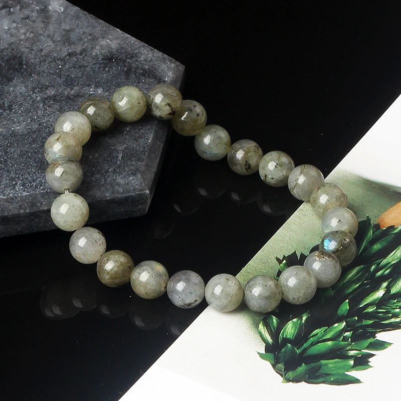 🌙 Labradorit & Mondstein Perlenarmband – Reiki Glücksbringer-Schmuck für Frauen & Paare