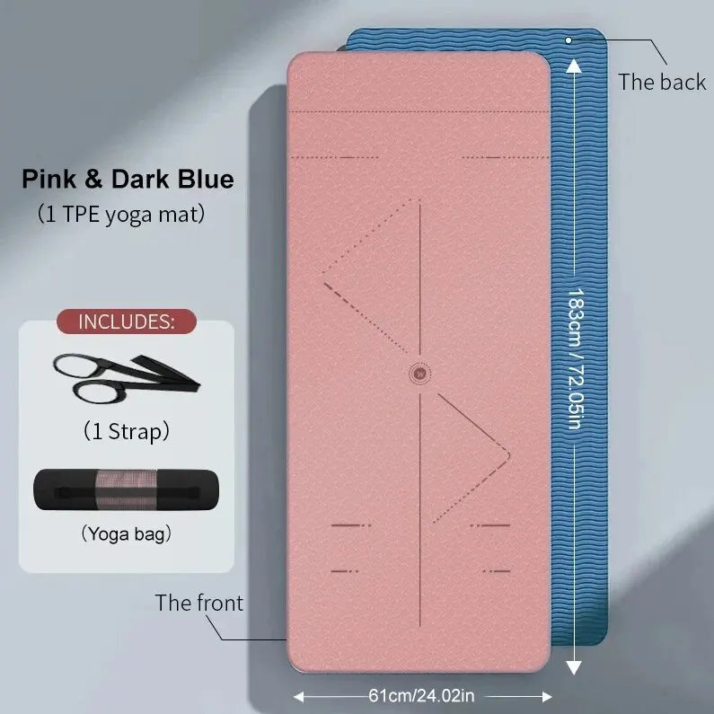 WESTTUNE Eco TPE Yoga Mat – 6mm Non-Slip with Alignment Guide + Strap & Bag (183×61cm)