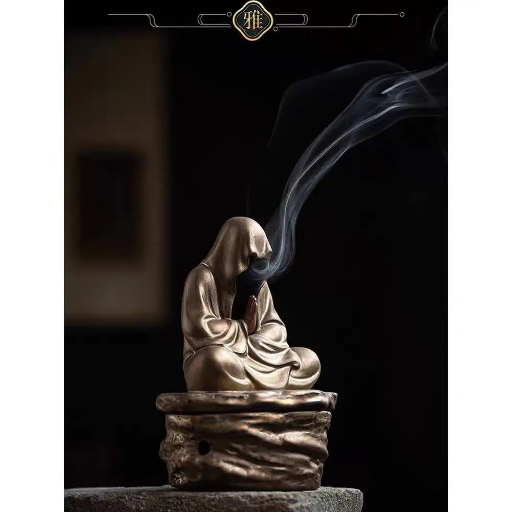 Keramik Räuchergefäß – Formloser Buddha Mönch für Meditation & Zen Dekoration