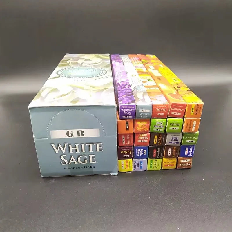 Tibetan White Sage Incense – 10/25 Tube Set (Indian Aromas • 21cm Sticks) 🌾