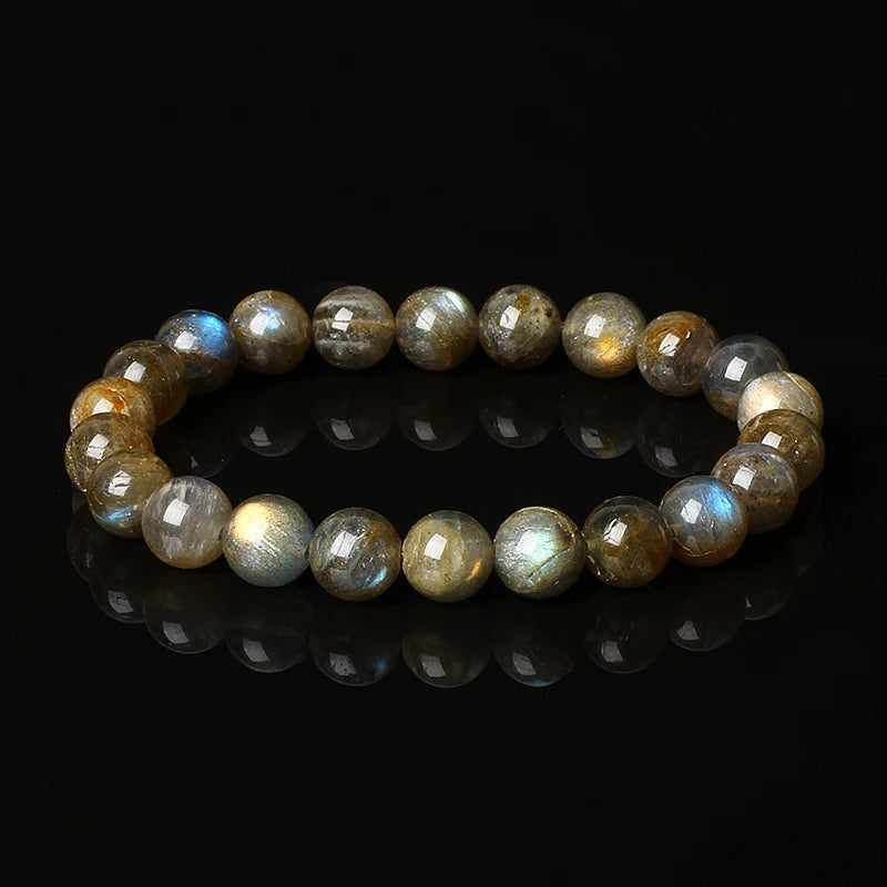 🌙 Labradorit & Mondstein Perlenarmband – Reiki Glücksbringer-Schmuck für Frauen & Paare