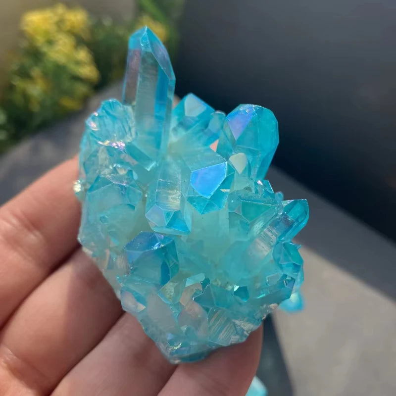 Himmelblauer Titanquarz Cluster – Natürlicher Kristall Heilstein (2–7 cm) 💎