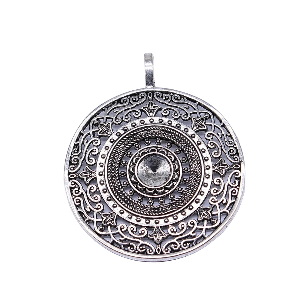 🌿 WYSIWYG Runder Mandala Charme Anhänger – Filigrane Schmuckherstellung