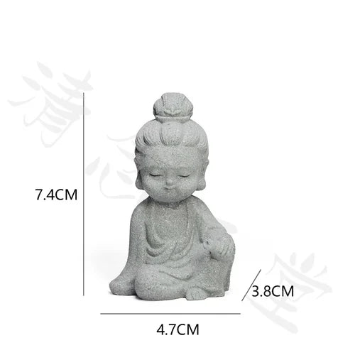 🧘♂️ Chinesische Krieger-Mönch-Statue – Zen-Mikrolandschaft & Gartendekoration
