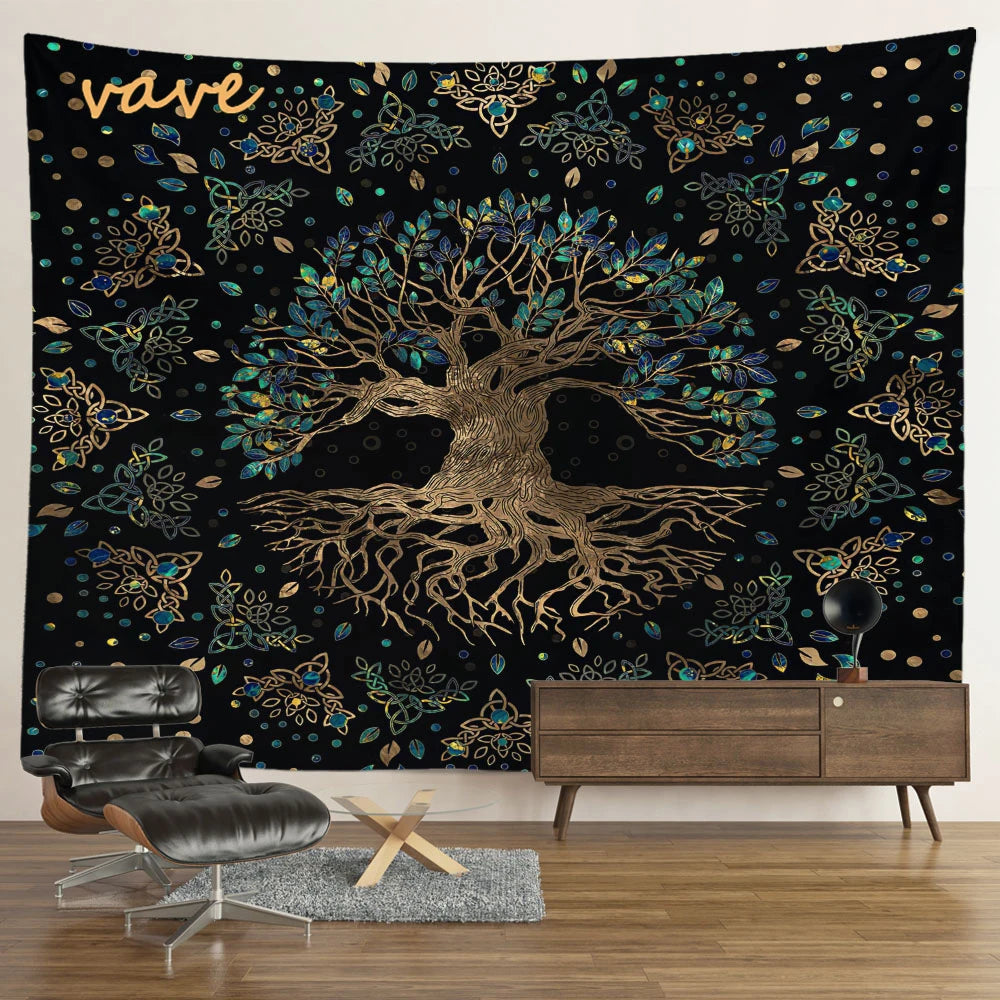 🌳 Tree of Life Psychedelic Tapestry – Trippy Mandala Wall Hanging for Boho & Witchy Room Decor