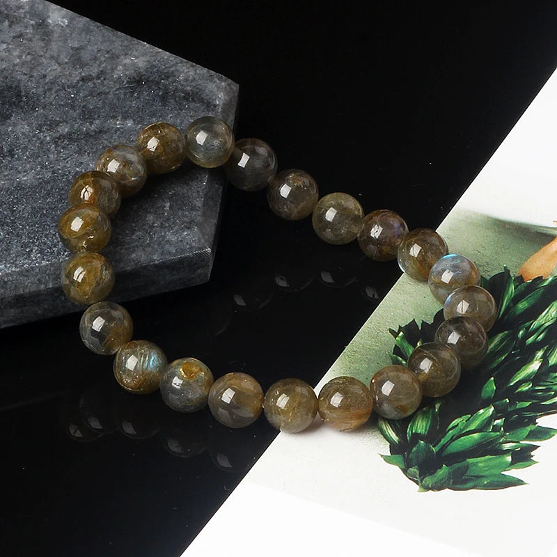 🌙 Labradorit & Mondstein Perlenarmband – Reiki Glücksbringer-Schmuck für Frauen & Paare