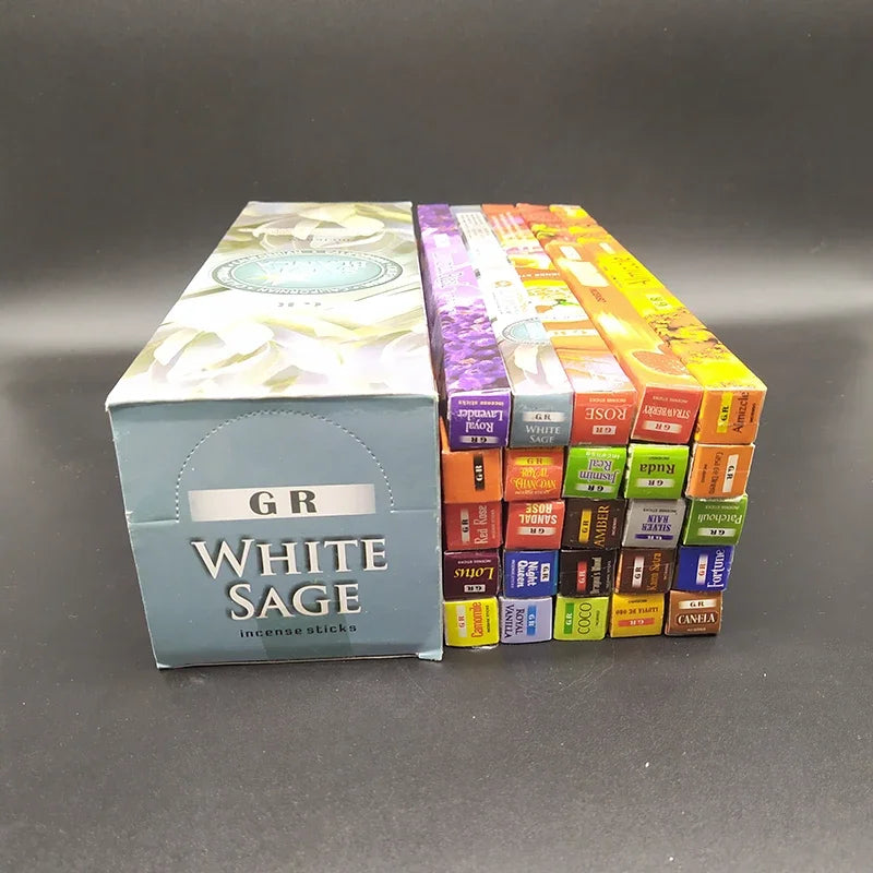 Tibetan White Sage Incense – 10/25 Tube Set (Indian Aromas • 21cm Sticks) 🌾