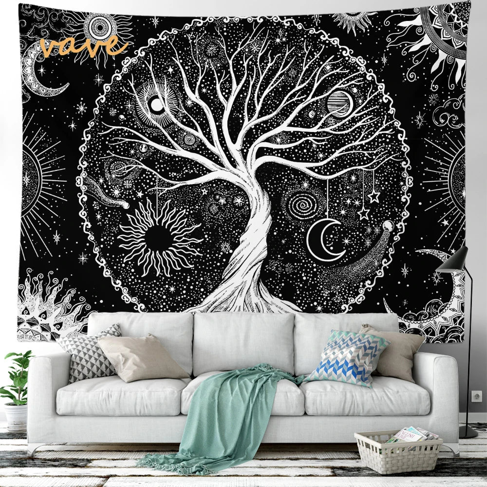 🌳 Tree of Life Psychedelic Tapestry – Trippy Mandala Wall Hanging for Boho & Witchy Room Decor