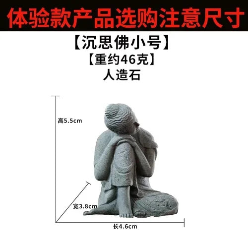 🧘♂️ Chinesische Krieger-Mönch-Statue – Zen-Mikrolandschaft & Gartendekoration