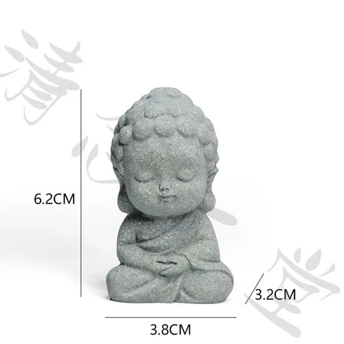 🧘♂️ Chinesische Krieger-Mönch-Statue – Zen-Mikrolandschaft & Gartendekoration