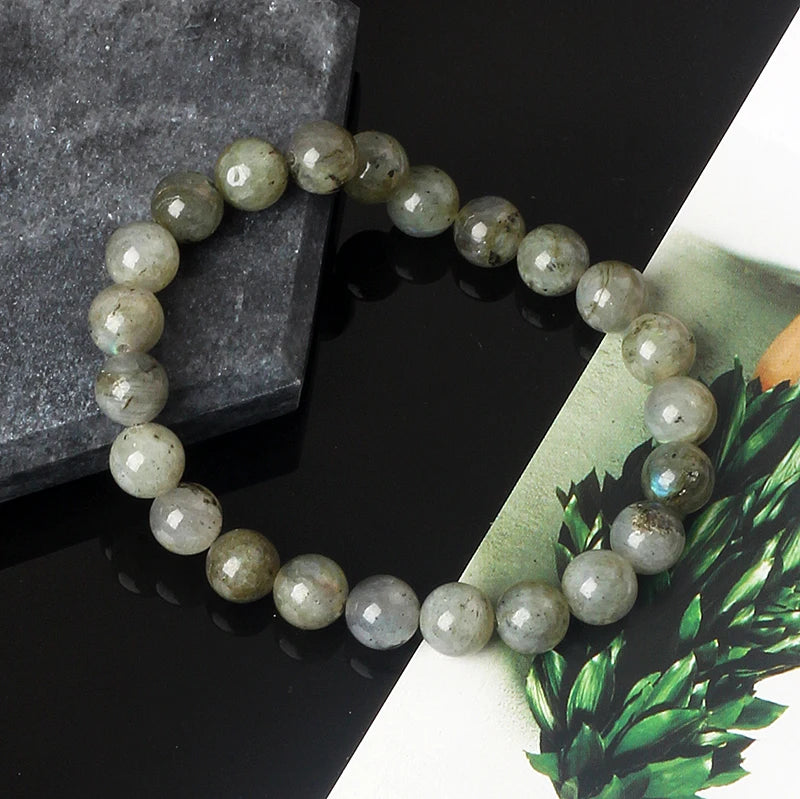 🌙 Labradorit & Mondstein Perlenarmband – Reiki Glücksbringer-Schmuck für Frauen & Paare