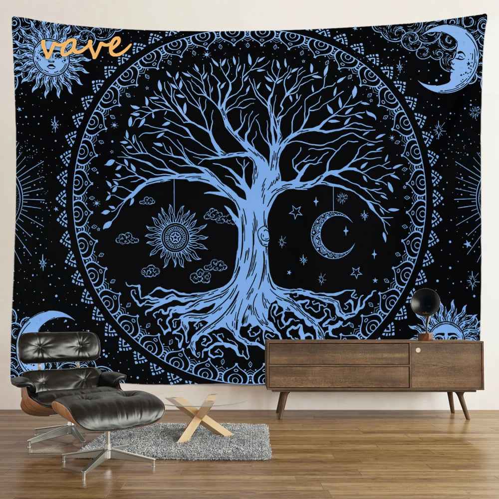 🌳 Tree of Life Psychedelic Tapestry – Trippy Mandala Wall Hanging for Boho & Witchy Room Decor