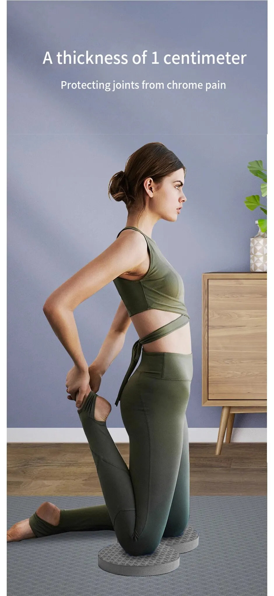 2er-Set Yoga Kniekissen – Rutschfeste, Dicke TPE-Pads für Knie, Ellbogen, Handgelenke & Kopf (18×1 cm)