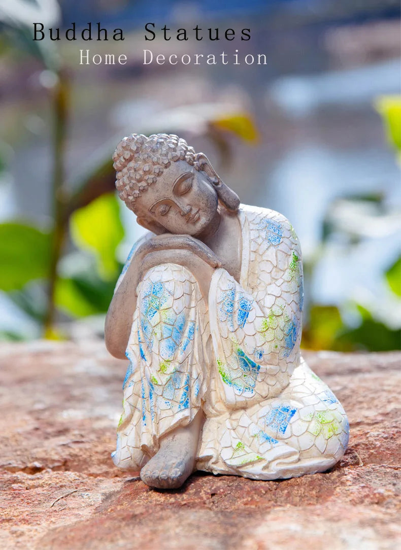 Wunderschöne Garten-Zen-Tathāgata-Figur – Kleine Buddha-Statue im chinesischen Stil als Steinturm-Dekoration für Miniatur-Landschaften