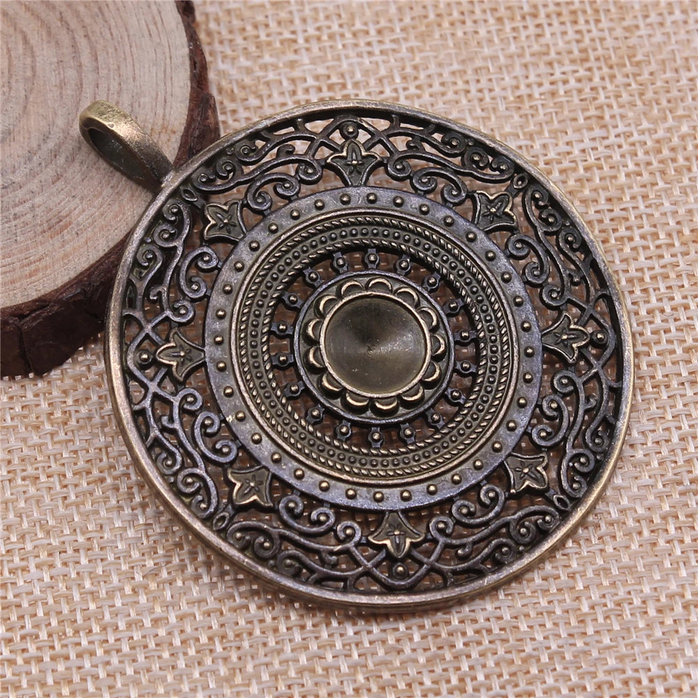 🌿 WYSIWYG Runder Mandala Charme Anhänger – Filigrane Schmuckherstellung