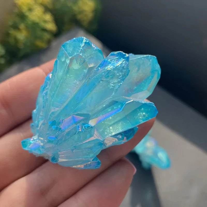 Himmelblauer Titanquarz Cluster – Natürlicher Kristall Heilstein (2–7 cm) 💎