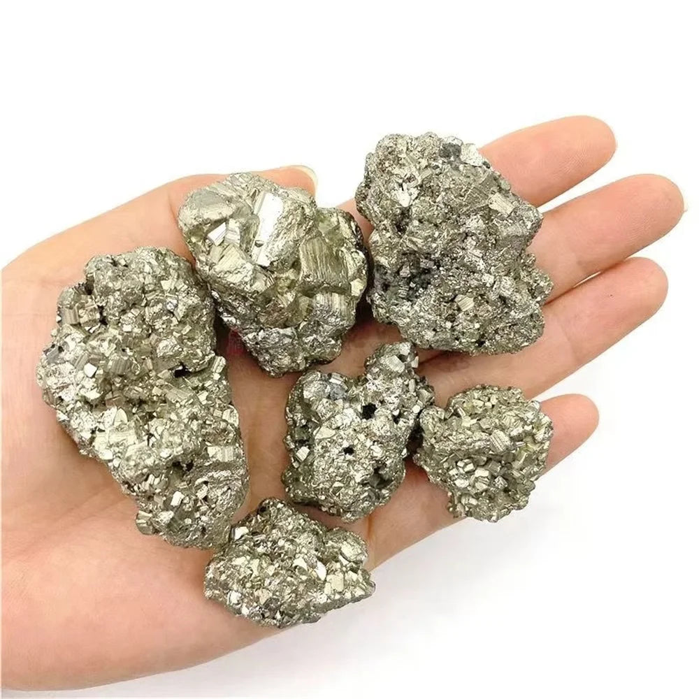 Rohe Tumbled Pyrit Steine – Natürlicher Kristall für Heilung & Sammlung 🪙