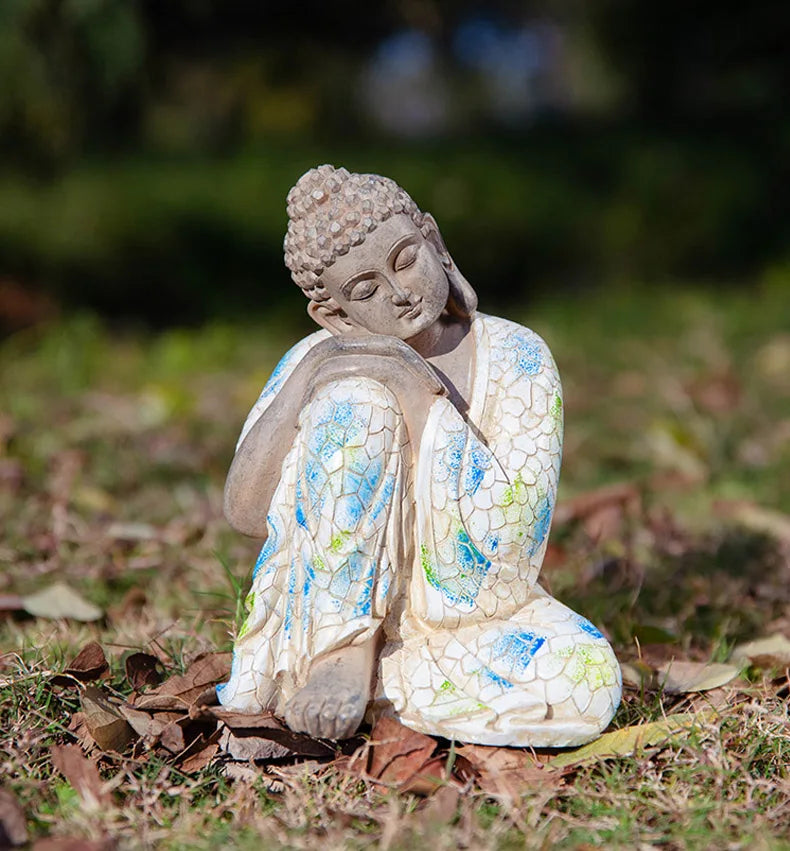 Wunderschöne Garten-Zen-Tathāgata-Figur – Kleine Buddha-Statue im chinesischen Stil als Steinturm-Dekoration für Miniatur-Landschaften