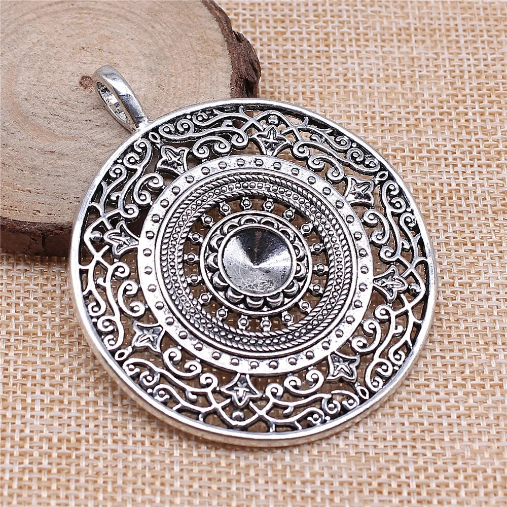 🌿 WYSIWYG Runder Mandala Charme Anhänger – Filigrane Schmuckherstellung