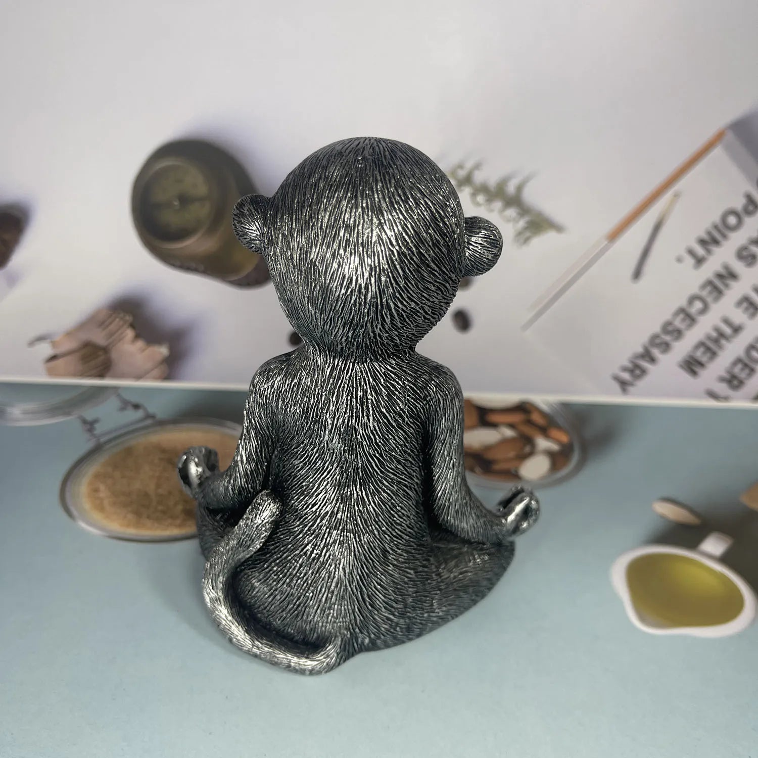 🐒 Yoga Monkey Figurine – Resin Zen Meditation Statue for Home & Shelf Decor (5")