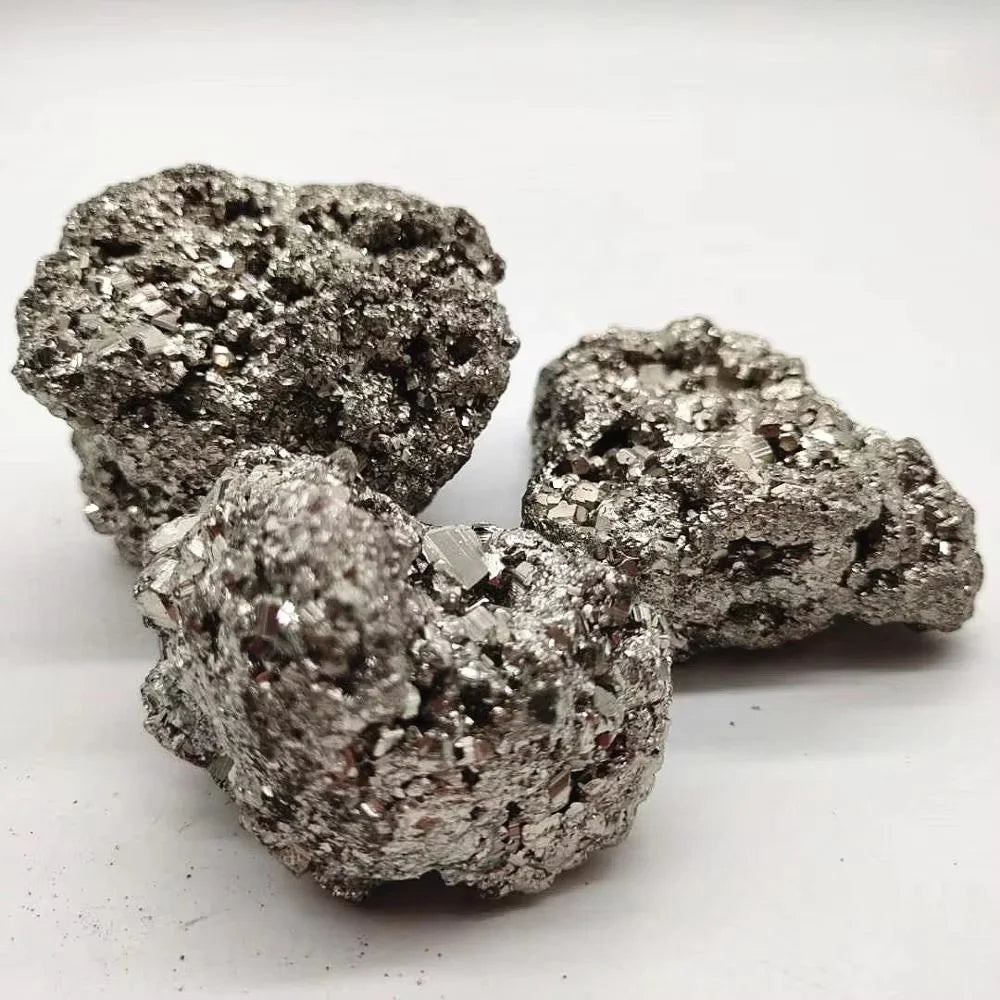 Rohe Tumbled Pyrit Steine – Natürlicher Kristall für Heilung & Sammlung 🪙