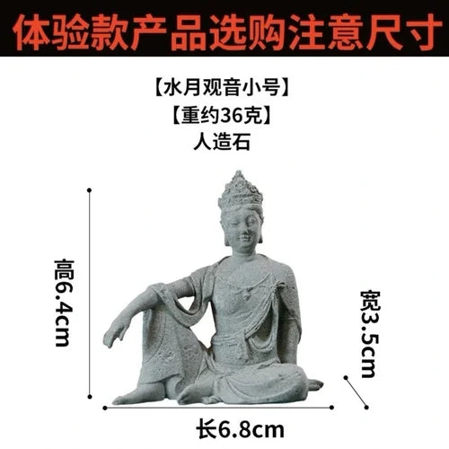 🧘♂️ Chinesische Krieger-Mönch-Statue – Zen-Mikrolandschaft & Gartendekoration