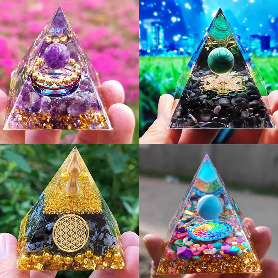 🔮 Amethyst Orgone-Pyramide – Chakra-Energie-Generator für Schutz & Meditation (5cm)