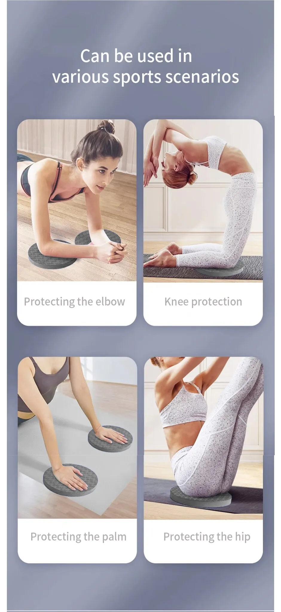 2er-Set Yoga Kniekissen – Rutschfeste, Dicke TPE-Pads für Knie, Ellbogen, Handgelenke & Kopf (18×1 cm)