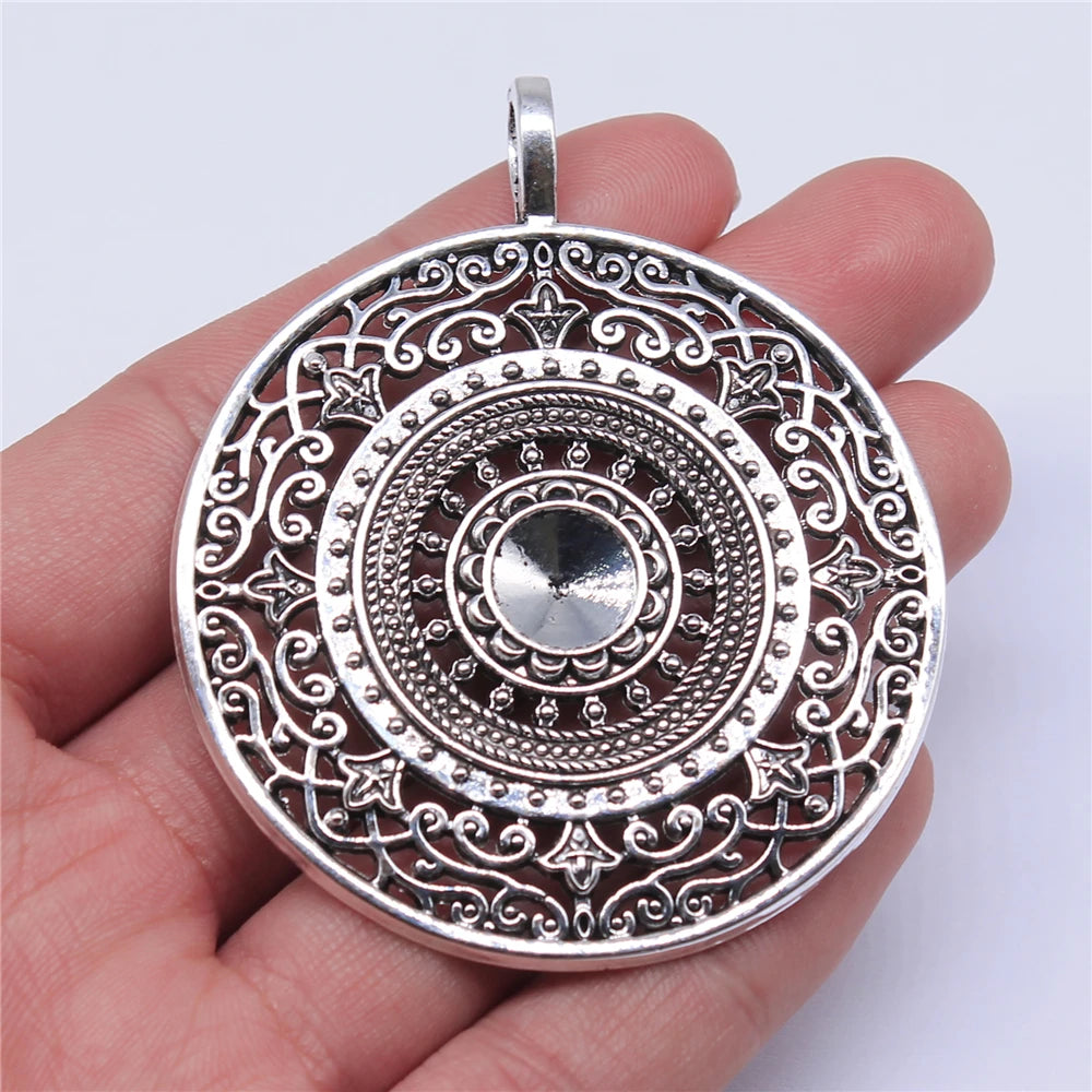 🌿 WYSIWYG Runder Mandala Charme Anhänger – Filigrane Schmuckherstellung