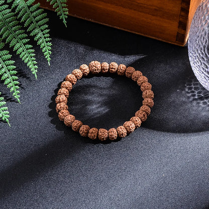 🕉️ Punchmukhi Rudraksha – Spirituelles Set aus Halskette &amp; Armband