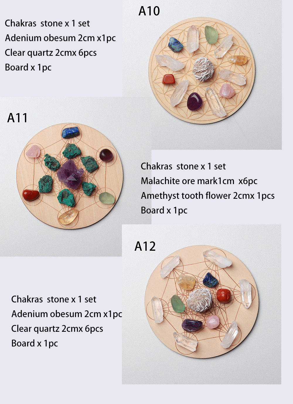 🌈 7-teiliges Chakra-Heilstein-Set mit Holzplatte 🌿✨