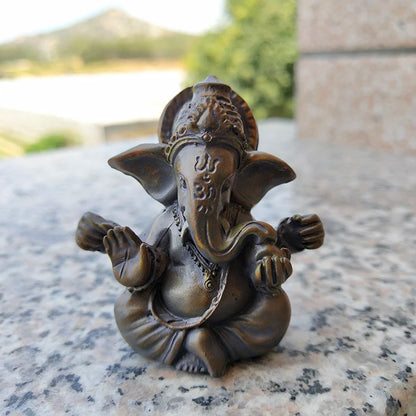 Stein Ganesha Statue – Hindu Elefantengott Figur für Heim- &amp; Gartendekoration 🌿