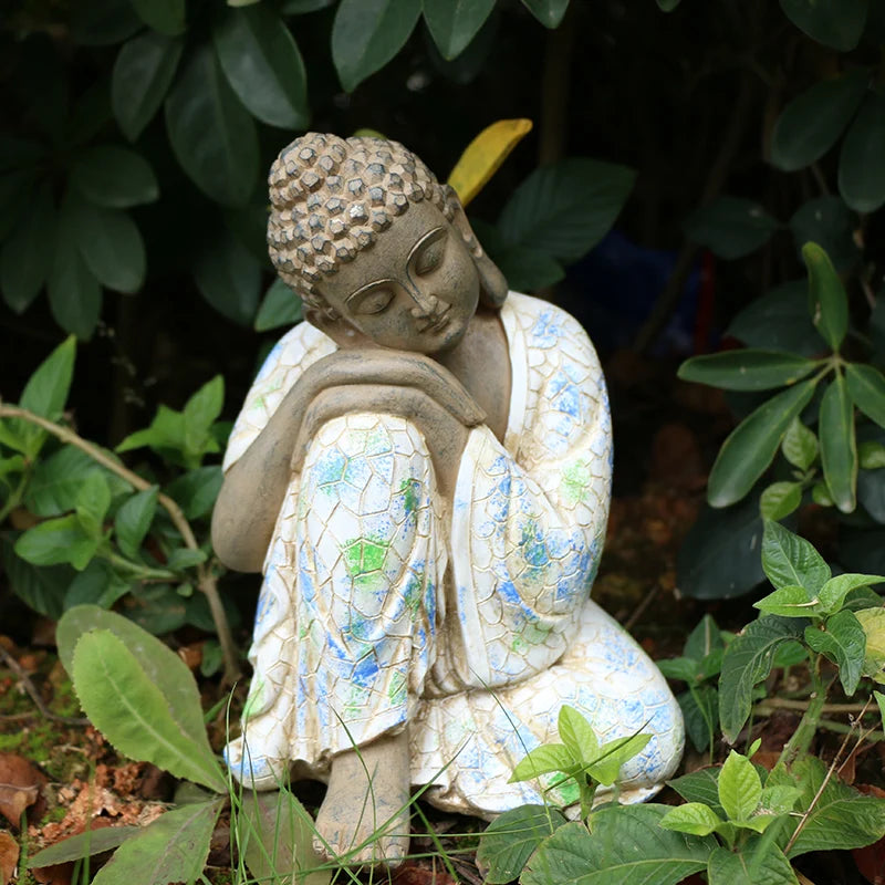 Wunderschöne Garten-Zen-Tathāgata-Figur – Kleine Buddha-Statue im chinesischen Stil als Steinturm-Dekoration für Miniatur-Landschaften