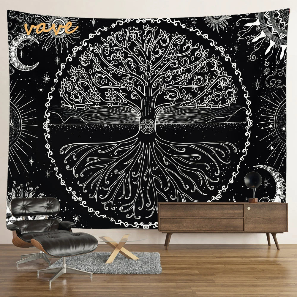 🌳 Tree of Life Psychedelic Tapestry – Trippy Mandala Wall Hanging for Boho &amp; Witchy Room Decor