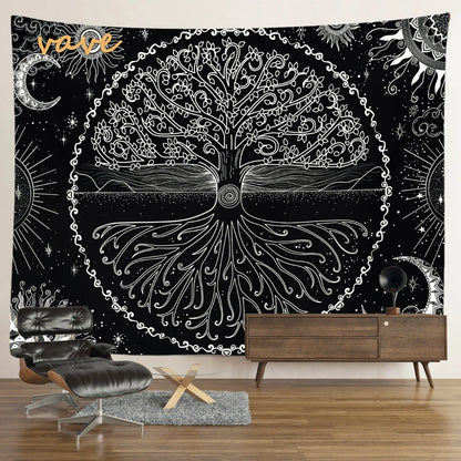 🌳 Tree of Life Psychedelic Tapestry – Trippy Mandala Wall Hanging for Boho &amp; Witchy Room Decor