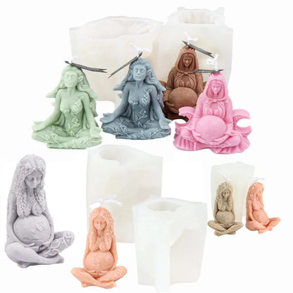 Goddess Mother Earth Candle Mold – 3D Silicone Mold for Resin, Soap &amp; DIY Crafts