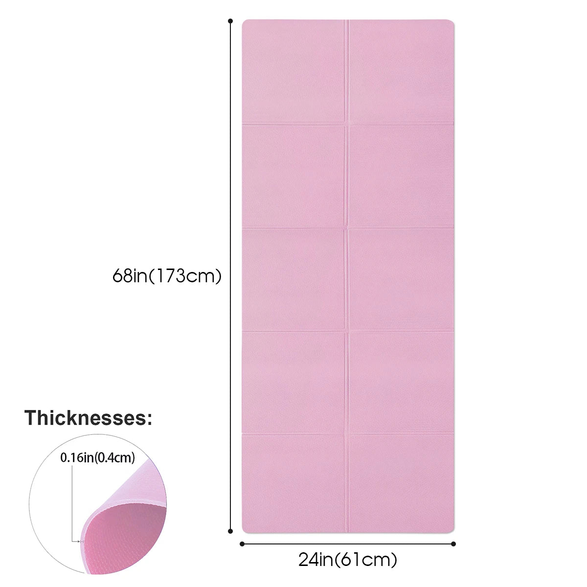 EVA Anti-Slip Yoga Mat – Lightweight &amp; Waterproof (173×61cm)