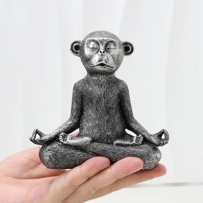 🐒 Yoga Monkey Figurine – Resin Zen Meditation Statue for Home &amp; Shelf Decor (5&quot;)