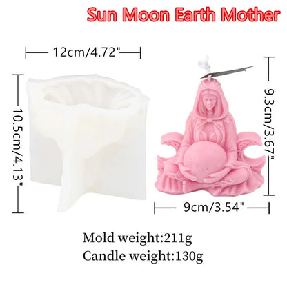 Goddess Mother Earth Candle Mold – 3D Silicone Mold for Resin, Soap &amp; DIY Crafts