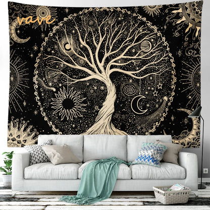 🌳 Tree of Life Psychedelic Tapestry – Trippy Mandala Wall Hanging for Boho &amp; Witchy Room Decor