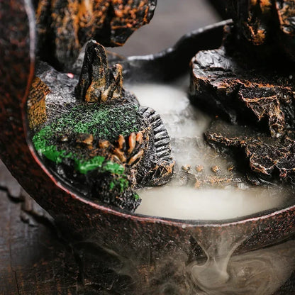 ✨ Zen Buddha Wasserfall Räuchergefäß – Harz-Ornament für Ruhe &amp; Meditation 🌿
