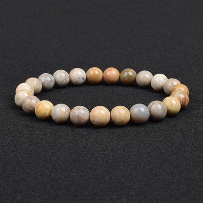 💎 Natürlicher Stein Perlen Armband – Apatit, Lapislazuli, Tigerauge &amp; Mehr (Unisex, 6–8mm Perlen)