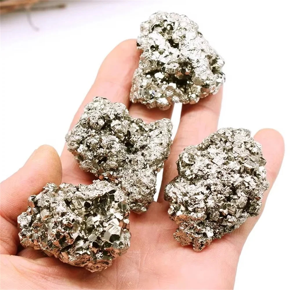 Rohe Tumbled Pyrit Steine – Natürlicher Kristall für Heilung &amp; Sammlung 🪙