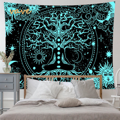 🌳 Tree of Life Psychedelic Tapestry – Trippy Mandala Wall Hanging for Boho &amp; Witchy Room Decor