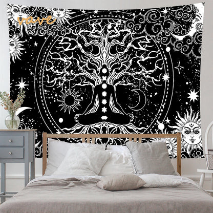 🌳 Tree of Life Psychedelic Tapestry – Trippy Mandala Wall Hanging for Boho &amp; Witchy Room Decor