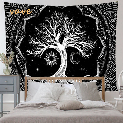 🌳 Tree of Life Psychedelic Tapestry – Trippy Mandala Wall Hanging for Boho &amp; Witchy Room Decor