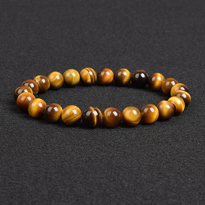 💎 Natürlicher Stein Perlen Armband – Apatit, Lapislazuli, Tigerauge &amp; Mehr (Unisex, 6–8mm Perlen)