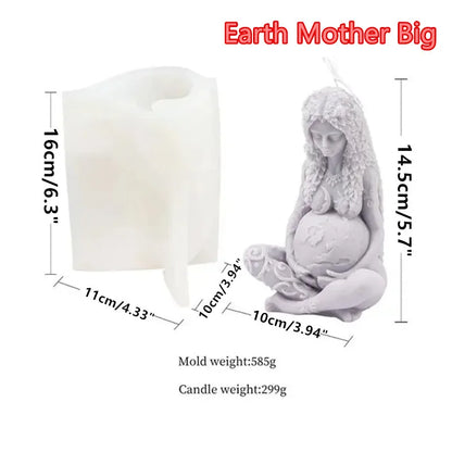 Goddess Mother Earth Candle Mold – 3D Silicone Mold for Resin, Soap &amp; DIY Crafts