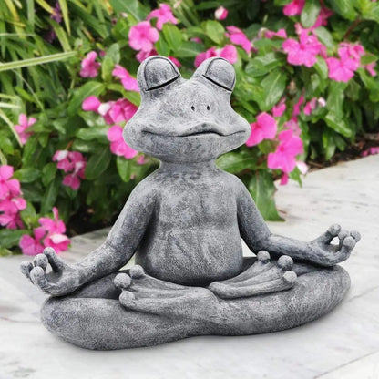 🐸 Zen Yoga Frog Statue – Resin Garden &amp; Indoor Meditating Figurine (13cm)